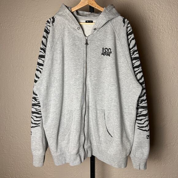 LRG Lifted Research Group Savage City Y2K 3XL Zebra Print Hoodie - Picture 2 of 5